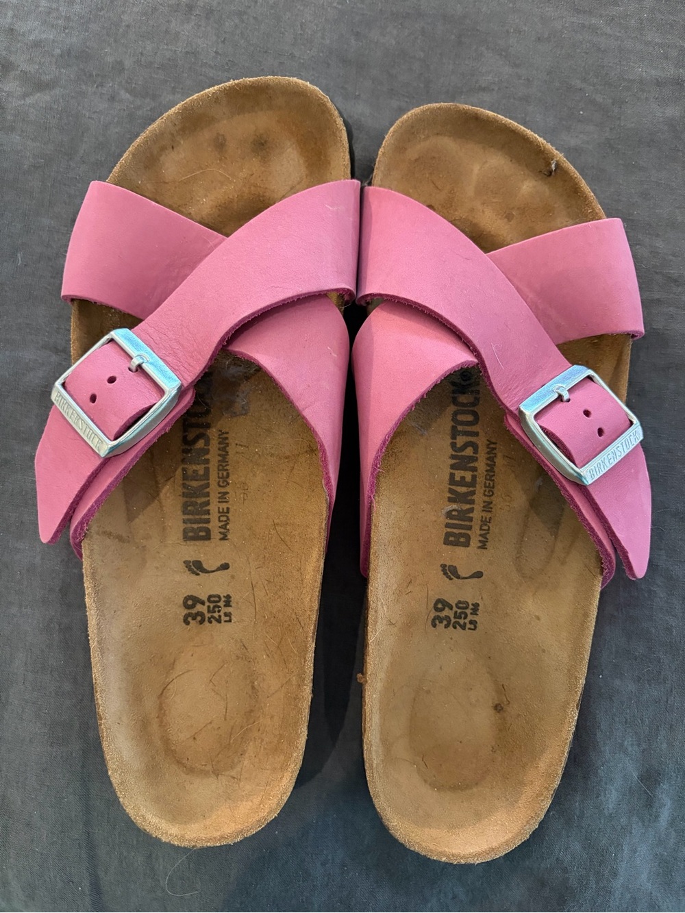 Birkenstock Pink Crisscross Buckle Sandals
